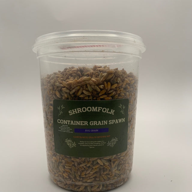Rye grain spawn containers