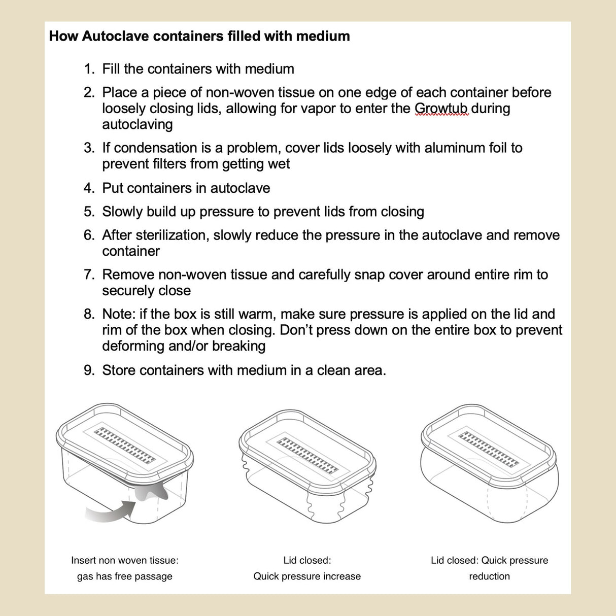 1000ml Autoclavable Grain Spawn Tub — Tall Reusable Container